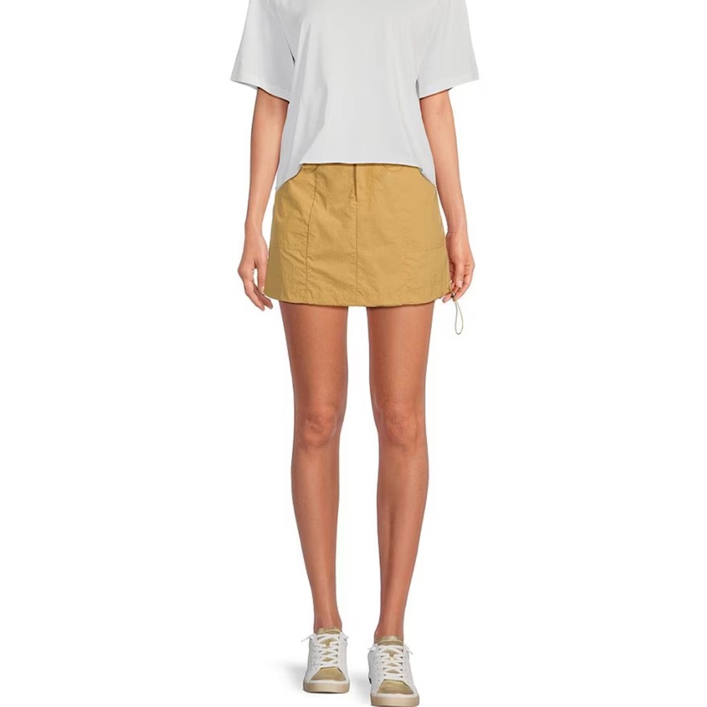 NWT Gianni Bini Freya Tan/Mustard Nylon Cargo Skirt XS